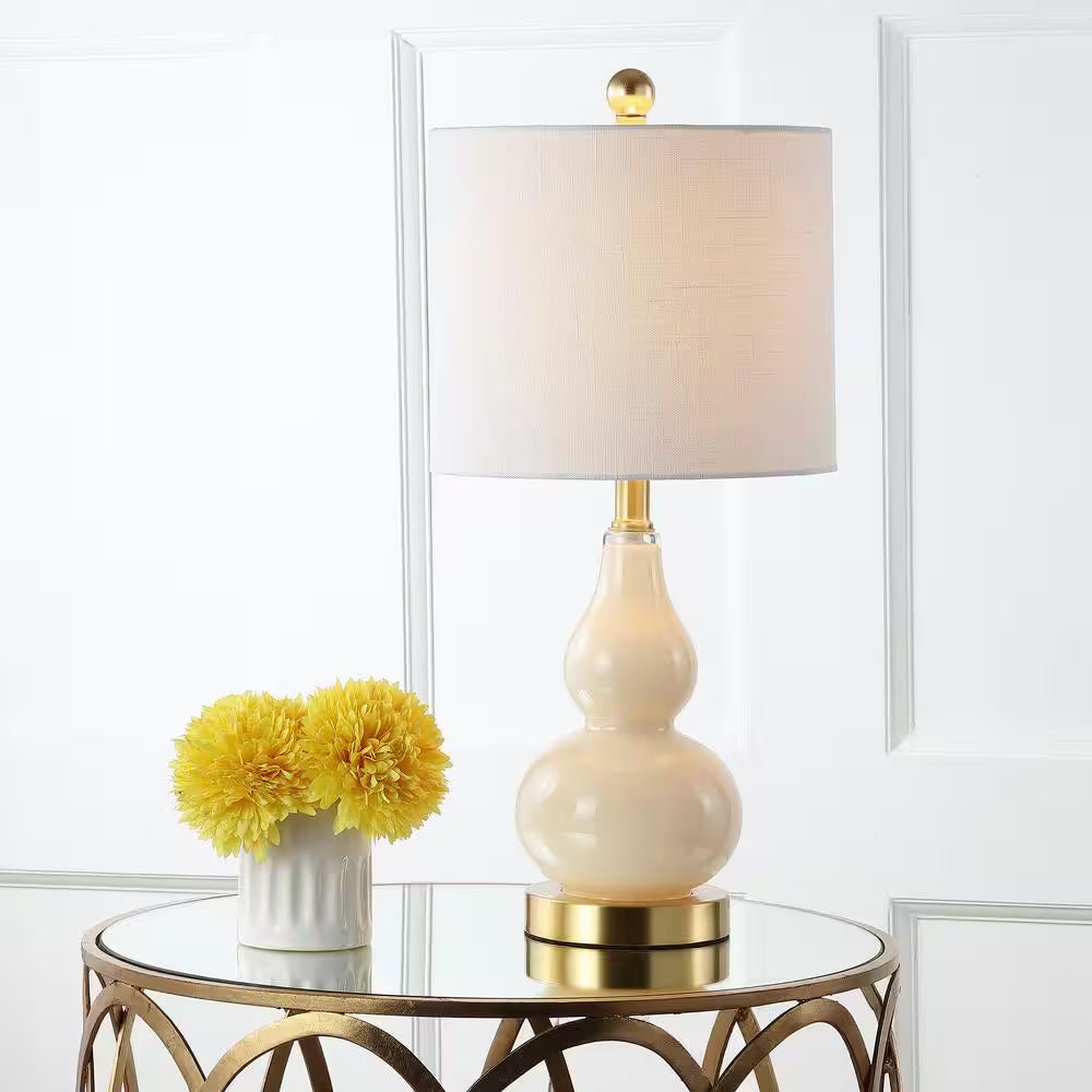 Anya 20.5 In. Mini Glass Table Lamp, Ivory
