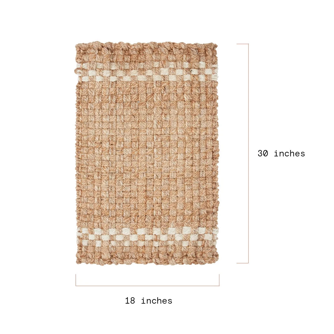 Beautiful Outdoor Handwoven Jute Doormat by Drew Barrymore, 18" X 30", White/Natural