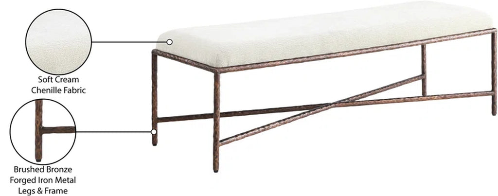 Iyania Chenille Fabric Bench