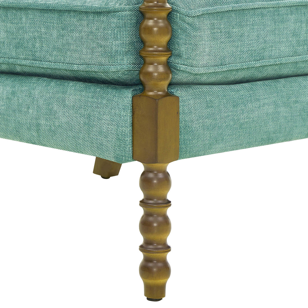 Pioneer Woman Harper Spindle Accent Chair, Jade Fabric Upholstery