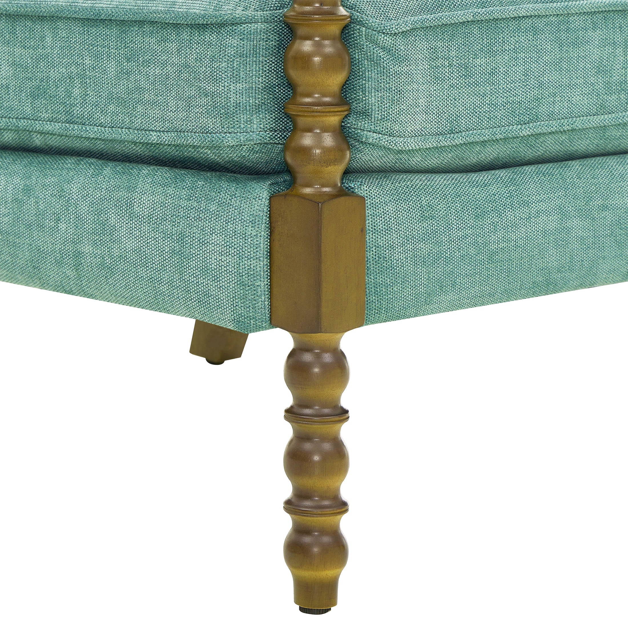 Pioneer Woman Harper Spindle Accent Chair, Jade Fabric Upholstery
