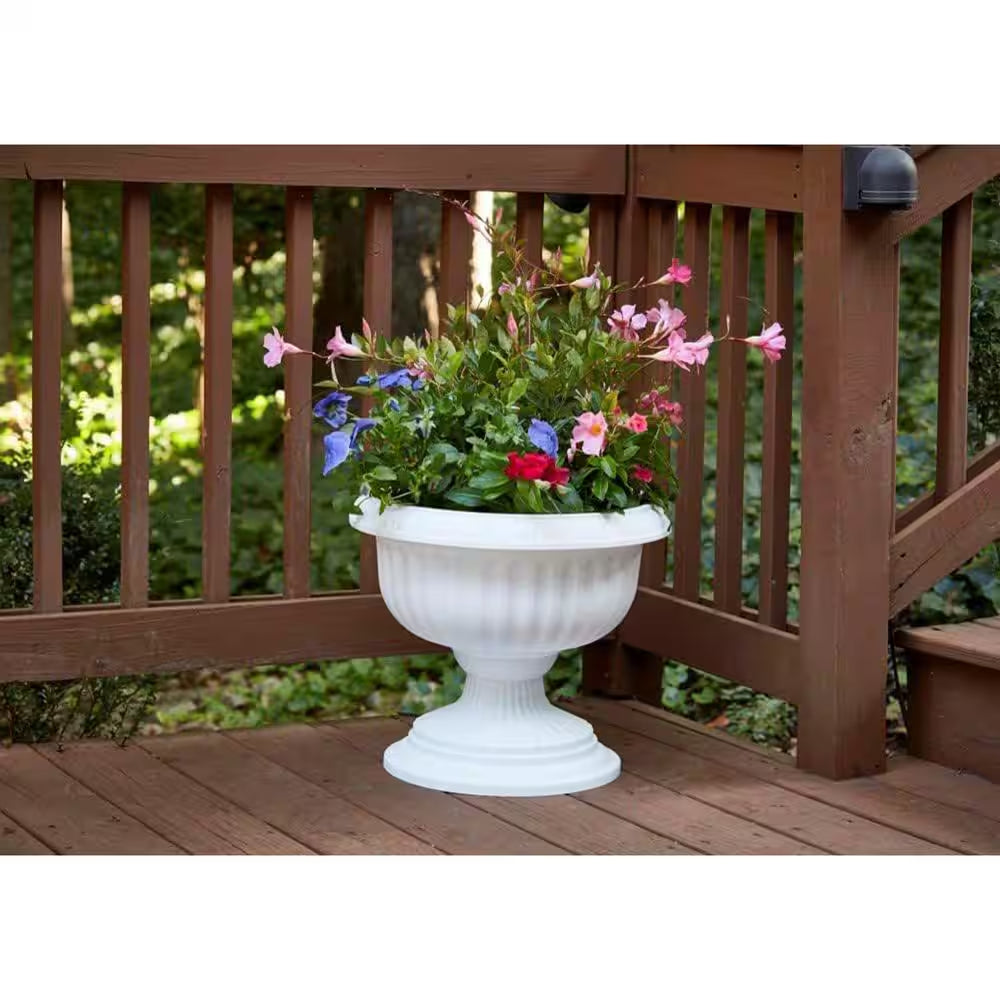 Dynamic Outdoor Resin Grecian Urn Planter Pot, White (4-Pack)