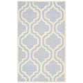 Cambridge Light Blue/Ivory Doormat 3 Ft. X 5 Ft. Geometric Trellis Area Rug