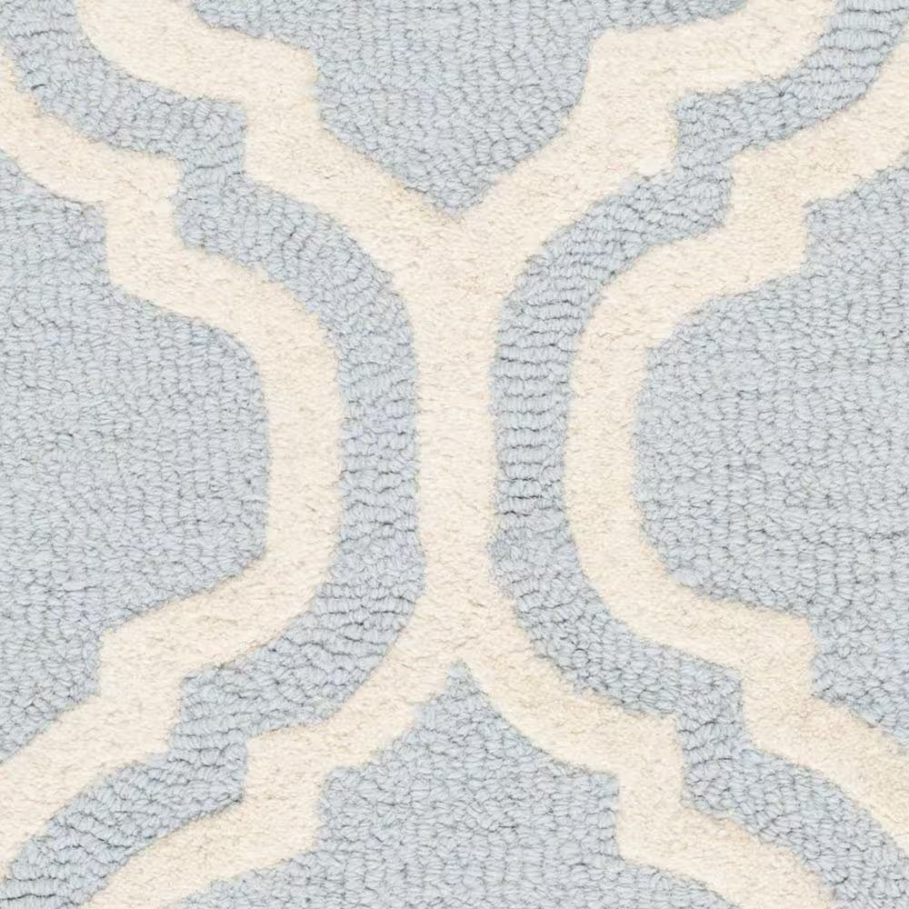 Cambridge Light Blue/Ivory Doormat 3 Ft. X 5 Ft. Geometric Trellis Area Rug