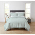 3-Piece Sage Textured Matelassé Duvet Cover Set, Full/Queen