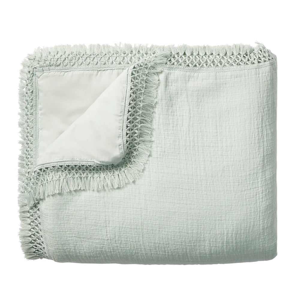 3-Piece Sage Textured Matelassé Duvet Cover Set, Full/Queen
