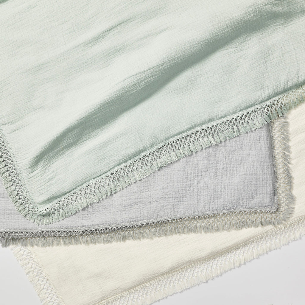 3-Piece Sage Textured Matelassé Duvet Cover Set, Full/Queen