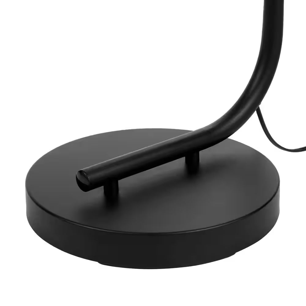 Cline 62.5 In. 1-Light Black Floor Lamp with Clear Glass Lamp Shade