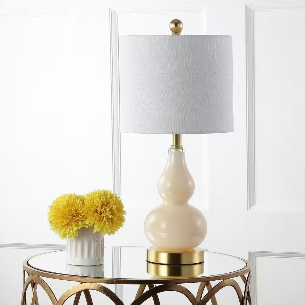 Anya 20.5 In. Mini Glass Table Lamp, Ivory