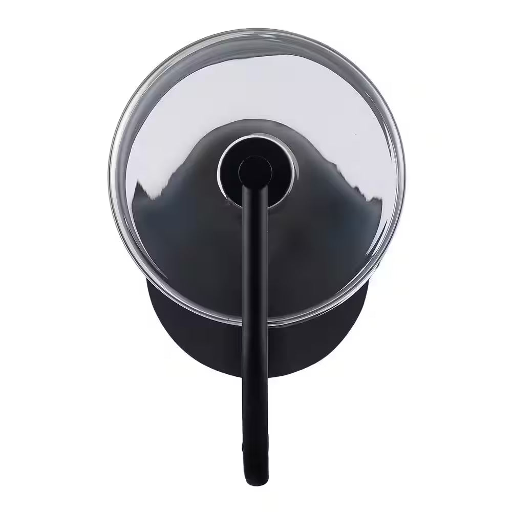 Cline 62.5 In. 1-Light Black Floor Lamp with Clear Glass Lamp Shade