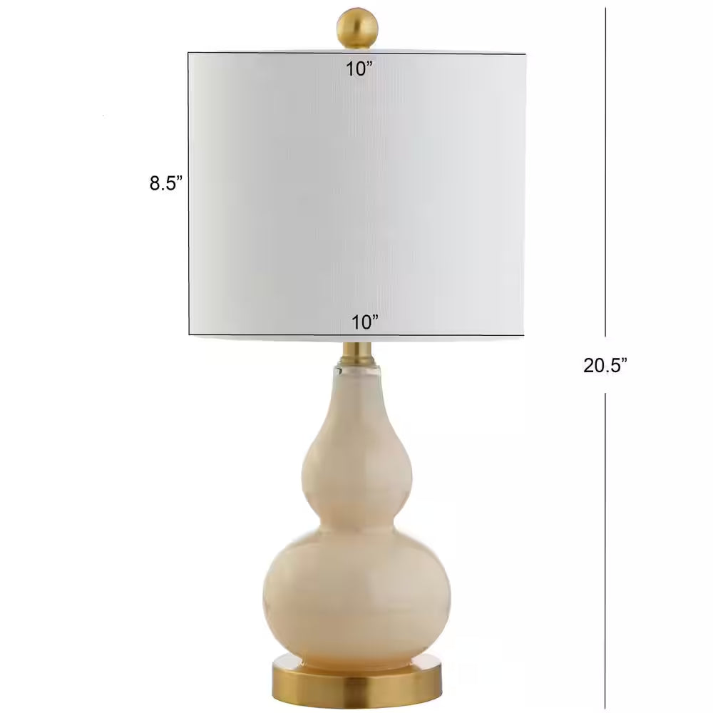 Anya 20.5 In. Mini Glass Table Lamp, Ivory