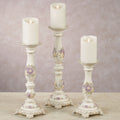 Enclaire Charming Floral Candleholders Ivory Set of 3
